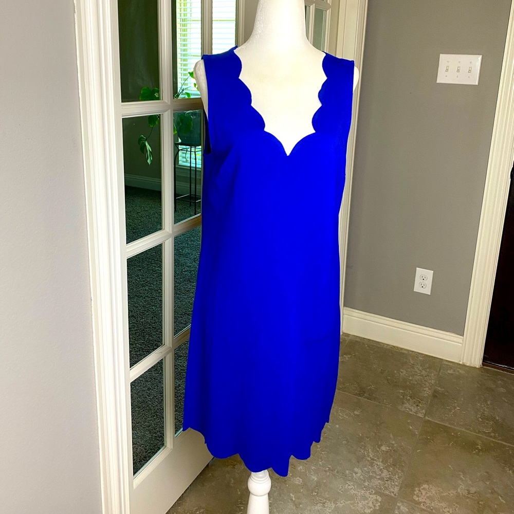 Scalloped Blue Dress